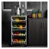 5 Tier Rolling Cart with Storage Baskets, Metal Kitchen Cart Utility Carts with Wheels