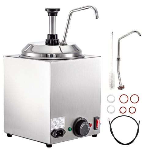 VEVOR Cheese Dispenser with Pump, 2.6Qt Capacity Nacho Cheese Warmer with Pump, 650W Hot Fudge Warmer