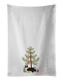 NEW Border Collie Christmas Tree Kitchen Towel Set of 2 White Dish Towels Decorative Bathroom Hand towel for Hand, Face, Hair, Yoga, Tea, Dishcloth, 1