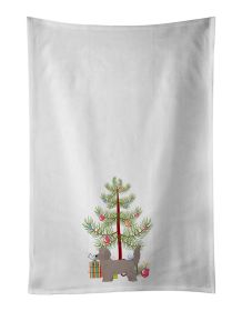 NEW Doxiepoo Christmas Tree Kitchen Towel Set of 2 White Dish Towels Decorative Bathroom Hand towel for Hand, Face, Hair, Yoga, Tea, Dishcloth, 19 X 2