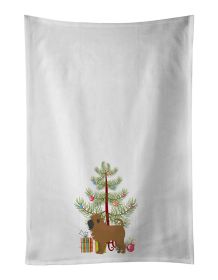 NEW Tan Affenpinscher Christmas Tree Kitchen Towel Set of 2 White Dish Towels Decorative Bathroom Hand towel for Hand, Face, Hair, Yoga, Tea, Dishclot