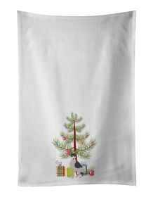 NEW Miniature Fox Terrier #2 Christmas Tree Kitchen Towel Set of 2 White Dish Towels Decorative Bathroom Hand towel for Hand, Face, Hair, Yoga, Tea, D