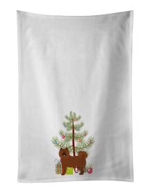 NEW Eurasier or Eurasian dog Christmas Tree Kitchen Towel Set of 2 White Dish Towels Decorative Bathroom Hand towel for Hand, Face, Hair, Yoga, Tea, D