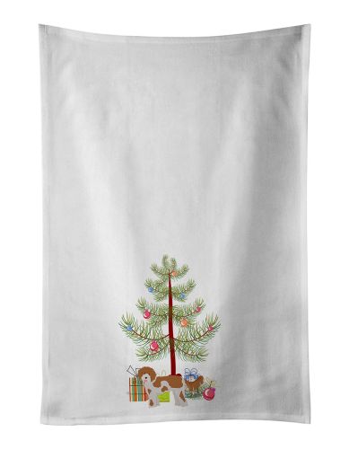 NEW Cavapoo Christmas Tree Kitchen Towel Set of 2 White Dish Towels Decorative Bathroom Hand towel for Hand, Face, Hair, Yoga, Tea, Dishcloth, 19 X 28