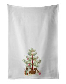 NEW Shih Tzu Christmas Tree Kitchen Towel Set of 2 White Dish Towels Decorative Bathroom Hand towel for Hand, Face, Hair, Yoga, Tea, Dishcloth, 19 X 2