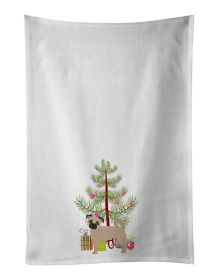 NEW Fawn Chug Christmas Tree Kitchen Towel Set of 2 White Dish Towels Decorative Bathroom Hand towel for Hand, Face, Hair, Yoga, Tea, Dishcloth, 19 X