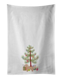 NEW Bichpoo Christmas Tree Kitchen Towel Set of 2 White Dish Towels Decorative Bathroom Hand towel for Hand, Face, Hair, Yoga, Tea, Dishcloth, 19 X 28