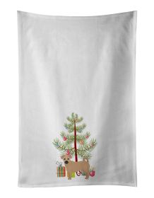 NEW Tan Jug Christmas Tree Kitchen Towel Set of 2 White Dish Towels Decorative Bathroom Hand towel for Hand, Face, Hair, Yoga, Tea, Dishcloth, 19 X 28