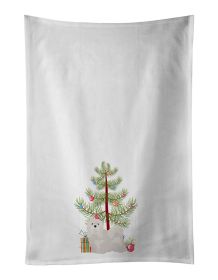 NEW White Lhasa Apso Christmas Tree Kitchen Towel Set of 2 White Dish Towels Decorative Bathroom Hand towel for Hand, Face, Hair, Yoga, Tea, Dishcloth