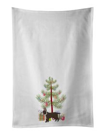 NEW Black French Bulldog Pit Bull Mix Christmas Tree Kitchen Towel Set of 2 White Dish Towels Decorative Bathroom Hand towel for Hand, Face, Hair, Yog