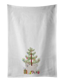 NEW Italian Spitz Christmas Tree Kitchen Towel Set of 2 White Dish Towels Decorative Bathroom Hand towel for Hand, Face, Hair, Yoga, Tea, Dishcloth, 1