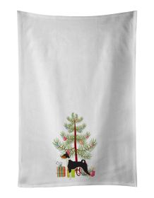 NEW Basenji Christmas Tree Kitchen Towel Set of 2 White Dish Towels Decorative Bathroom Hand towel for Hand, Face, Hair, Yoga, Tea, Dishcloth, 19 X 28