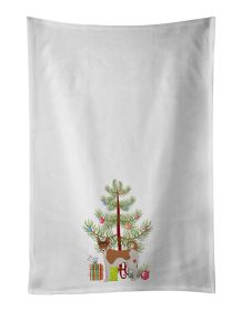 NEW Tenterfield Terrier Christmas Tree Kitchen Towel Set of 2 White Dish Towels Decorative Bathroom Hand towel for Hand, Face, Hair, Yoga, Tea, Dishcl