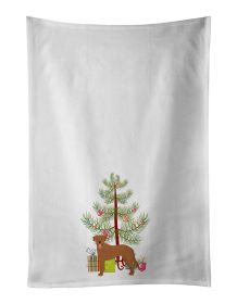NEW Goldador Christmas Tree Kitchen Towel Set of 2 White Dish Towels Decorative Bathroom Hand towel for Hand, Face, Hair, Yoga, Tea, Dishcloth, 19 X 2
