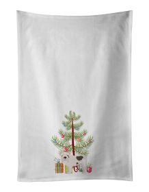 NEW Bulldog, English Bulldog Christmas Tree Kitchen Towel Set of 2 White Dish Towels Decorative Bathroom Hand towel for Hand, Face, Hair, Yoga, Tea, D