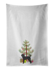 NEW Black Labradoodle Christmas Tree Kitchen Towel Set of 2 White Dish Towels Decorative Bathroom Hand towel for Hand, Face, Hair, Yoga, Tea, Dishclot