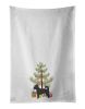 NEW Black Chug Christmas Tree Kitchen Towel Set of 2 White Dish Towels Decorative Bathroom Hand towel for Hand, Face, Hair, Yoga, Tea, Dishcloth, 19 X