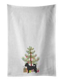 NEW Black Chug Christmas Tree Kitchen Towel Set of 2 White Dish Towels Decorative Bathroom Hand towel for Hand, Face, Hair, Yoga, Tea, Dishcloth, 19 X