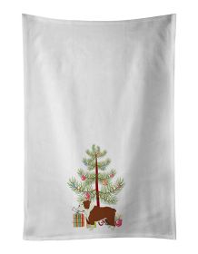 NEW English Bulldog Christmas Tree Kitchen Towel Set of 2 White Dish Towels Decorative Bathroom Hand towel for Hand, Face, Hair, Yoga, Tea, Dishcloth,