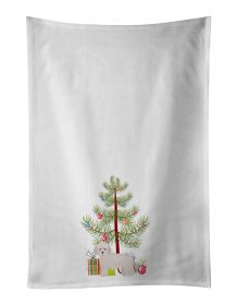 NEW Cyprus Poodle Christmas Tree Kitchen Towel Set of 2 White Dish Towels Decorative Bathroom Hand towel for Hand, Face, Hair, Yoga, Tea, Dishcloth, 1