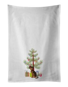 NEW Persian Chihuahua Christmas Tree Kitchen Towel Set of 2 White Dish Towels Decorative Bathroom Hand towel for Hand, Face, Hair, Yoga, Tea, Dishclot