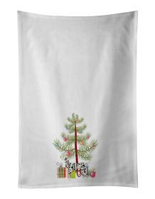 NEW Dalmatian Christmas Tree Kitchen Towel Set of 2 White Dish Towels Decorative Bathroom Hand towel for Hand, Face, Hair, Yoga, Tea, Dishcloth, 19 X