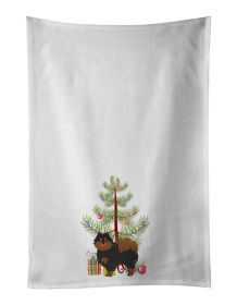 NEW Pomeranian Christmas Tree Kitchen Towel Set of 2 White Dish Towels Decorative Bathroom Hand towel for Hand, Face, Hair, Yoga, Tea, Dishcloth, 19 X