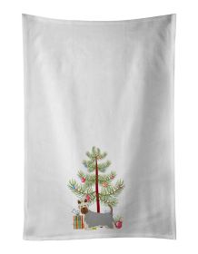 NEW Australian Silky Terrier Christmas Tree Kitchen Towel Set of 2 White Dish Towels Decorative Bathroom Hand towel for Hand, Face, Hair, Yoga, Tea, D