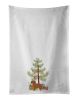 NEW Small Greek Domestic Dog Kokoni Christmas Tree Kitchen Towel Set of 2 White Dish Towels Decorative Bathroom Hand towel for Hand, Face, Hair, Yoga,