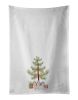 NEW Small Greek Domestic Dog Kokoni #2 Christmas Tree Kitchen Towel Set of 2 White Dish Towels Decorative Bathroom Hand towel for Hand, Face, Hair, Yo