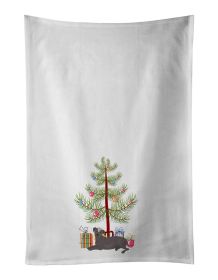 NEW Ecuadorian Hairless Dog Christmas Tree Kitchen Towel Set of 2 White Dish Towels Decorative Bathroom Hand towel for Hand, Face, Hair, Yoga, Tea, Di