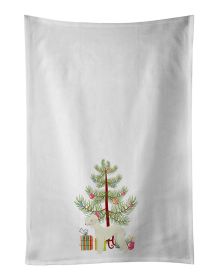 NEW Bedlington Terrier Christmas Tree Kitchen Towel Set of 2 White Dish Towels Decorative Bathroom Hand towel for Hand, Face, Hair, Yoga, Tea, Dishclo