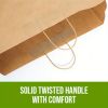 50pcs Kraft Paper Bag With Handle, Kraft-Color Takeaway Bag, Recycled Paper Shopping Bag, Portable Gift Packaging Bag, Grocery Retail Bag For Small Bu