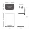 13.2 gallon Trash Can; Stainless Steel Step On Kitchen Garbage Can