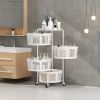 Household Storage Shelf Organizer Rotatable Bathroom 3-layer Multi-layer Bedroom 3-5 Layers Movable Kitchen Organizers