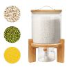 5L Rice Dispenser Grain Container Cereal Storage Dry Food Glass Bottle w/ Valve