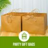 50pcs Kraft Paper Bag With Handle, Kraft-Color Takeaway Bag, Recycled Paper Shopping Bag, Portable Gift Packaging Bag, Grocery Retail Bag For Small Bu