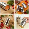 12pc Stainless Steel & Glass Spice Shakers - Premium Kitchen Essentials for Salt, Pepper & MSG, Modern Design for Indoor BBQs & Picnics, Durable Utens
