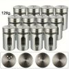 12pc Stainless Steel & Glass Spice Shakers - Premium Kitchen Essentials for Salt, Pepper & MSG, Modern Design for Indoor BBQs & Picnics, Durable Utens
